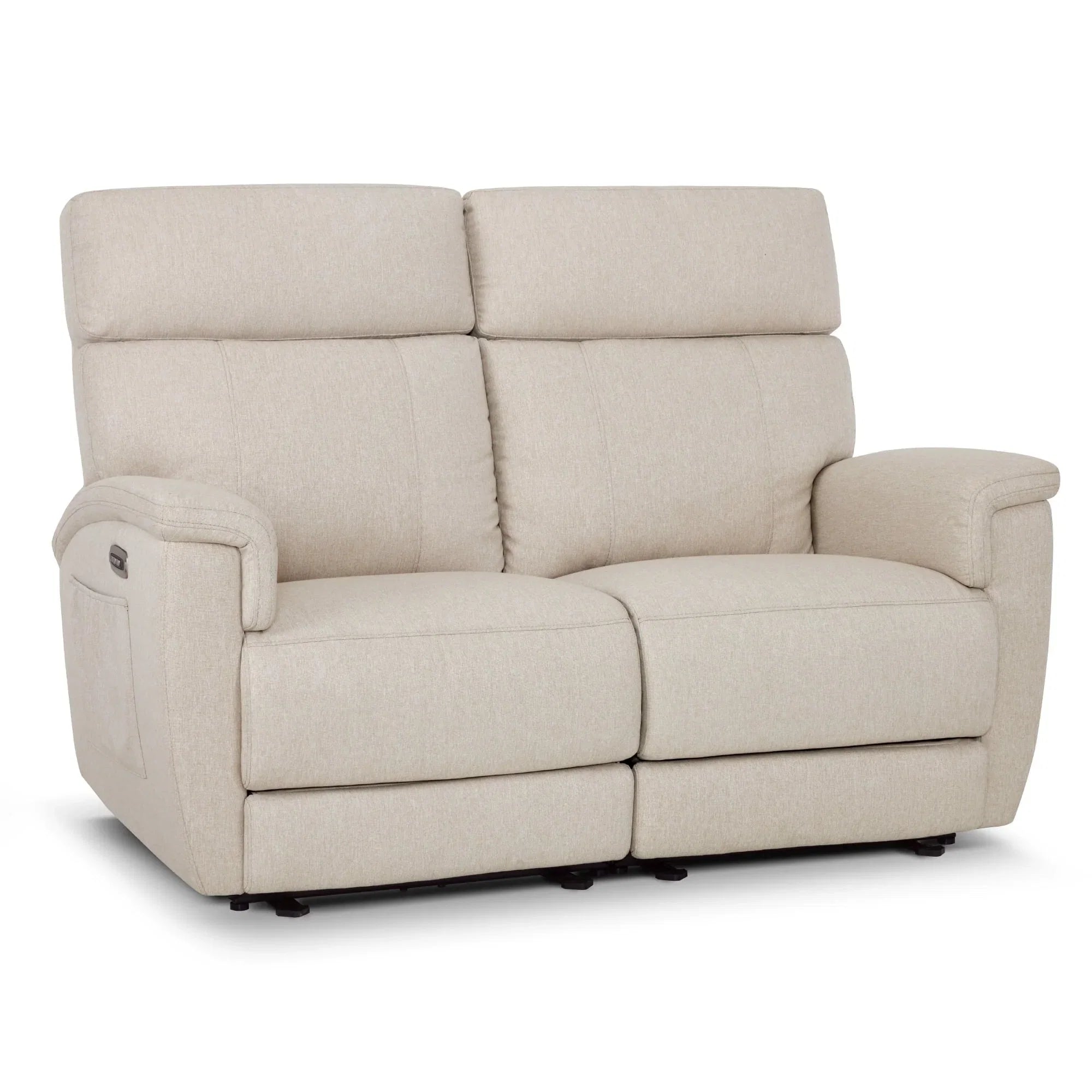 Canapé inclinable électrique MCombo 60,2 po avec massage et double chauffage, appuie-tête réglable, ports USB et Type C, tissu