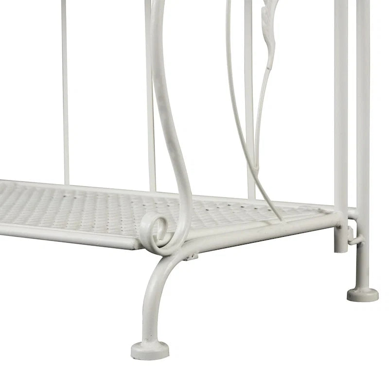 Étagère de Boulanger Pliable Haute à 5 Niveaux en Métal Décoratif pour Intérieur/Extérieur - Or ou Blanc - Roche River Decor