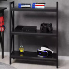 Lavish Home 3-Tier Bookcase  Console Table or Storage Shelf, Black