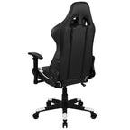 Installation de jeu : fauteuil inclinable avec support lombaire et appui-tête ; bureau avec crochet/porte-gobelet amovible pour casque et support d'écran