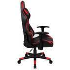 Installation de jeu : fauteuil inclinable avec support lombaire et appui-tête ; bureau avec crochet/porte-gobelet amovible pour casque et support d'écran
