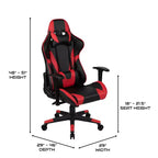 Installation de jeu : fauteuil inclinable avec support lombaire et appui-tête ; bureau avec crochet/porte-gobelet amovible pour casque et support d'écran
