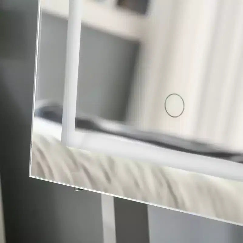 Meuble à bijoux sur pied avec éclairage LED et miroir pleine longueur
