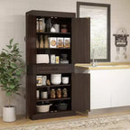 Garde-manger de cuisine autoportant de 71" avec 4 portes et 2 armoires