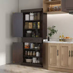 Garde-manger de cuisine autoportant de 71" avec 4 portes et 2 armoires