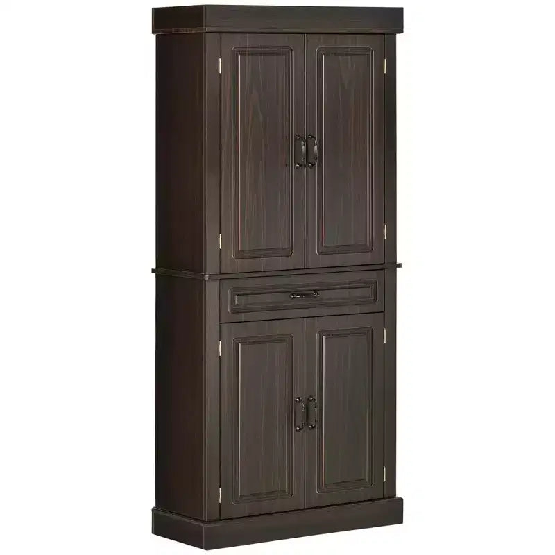 Garde-manger de cuisine autoportant de 71" avec 4 portes et 2 armoires