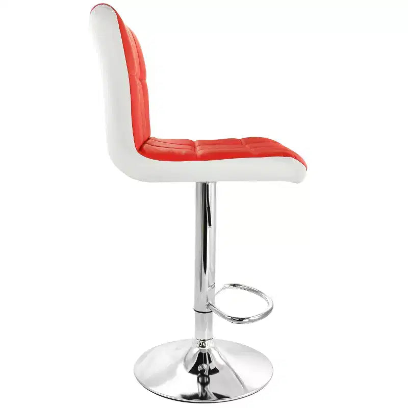Lot de 2 tabourets de bar réglables en hauteur en similicuir capitonné