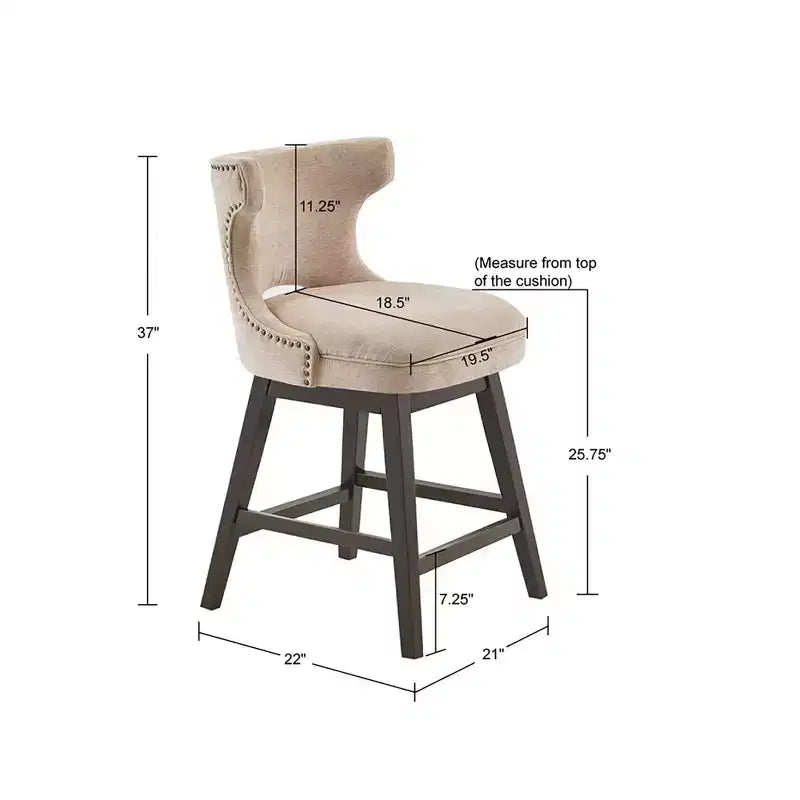 Tabouret de bar pivotant hauteur comptoir 25,75 po