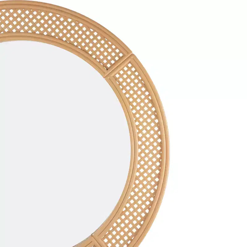 Miroir mural rond tissé de 30 po