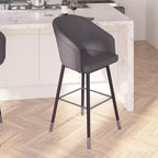 Tabouret de bar moderne avec structure en bois et accents métalliques