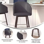 Tabouret de bar moderne avec structure en bois et accents métalliques