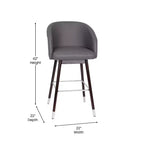 Tabouret de bar moderne avec structure en bois et accents métalliques