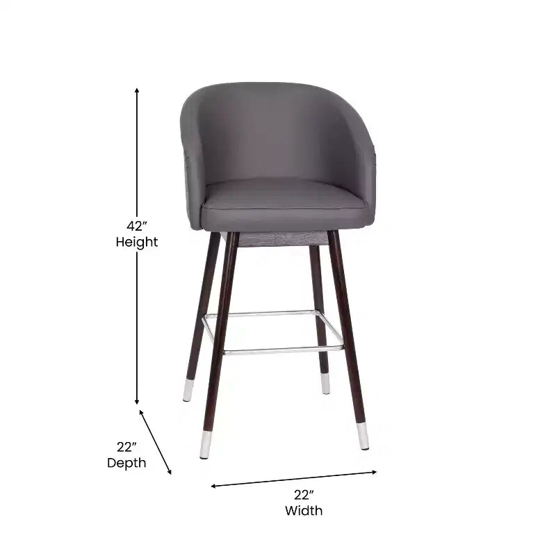 Tabouret de bar moderne avec structure en bois et accents métalliques