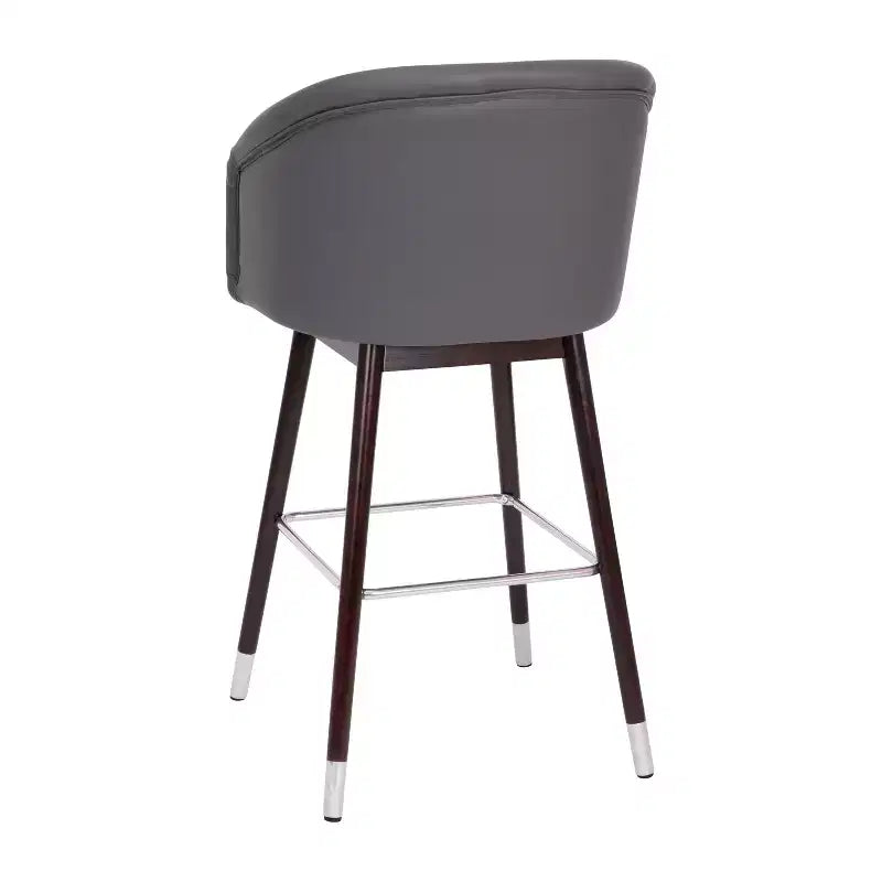 Tabouret de bar moderne avec structure en bois et accents métalliques