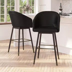 Tabouret de bar moderne avec structure en bois et accents métalliques
