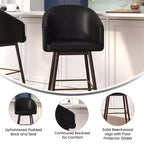 Tabouret de bar moderne avec structure en bois et accents métalliques