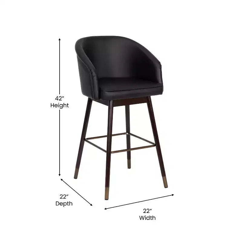 Tabouret de bar moderne avec structure en bois et accents métalliques