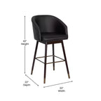 Tabouret de bar moderne avec structure en bois et accents métalliques