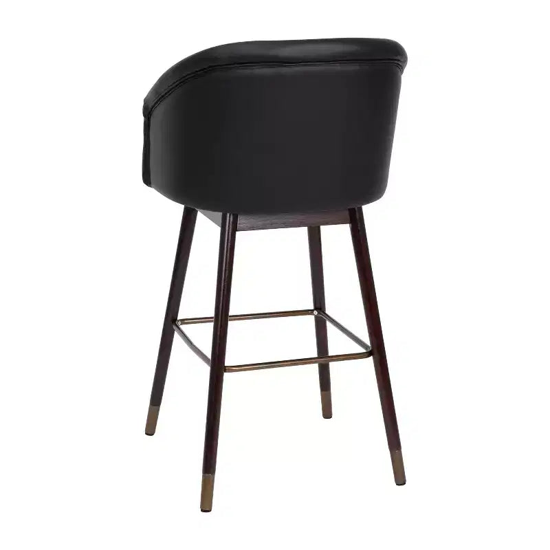 Tabouret de bar moderne avec structure en bois et accents métalliques