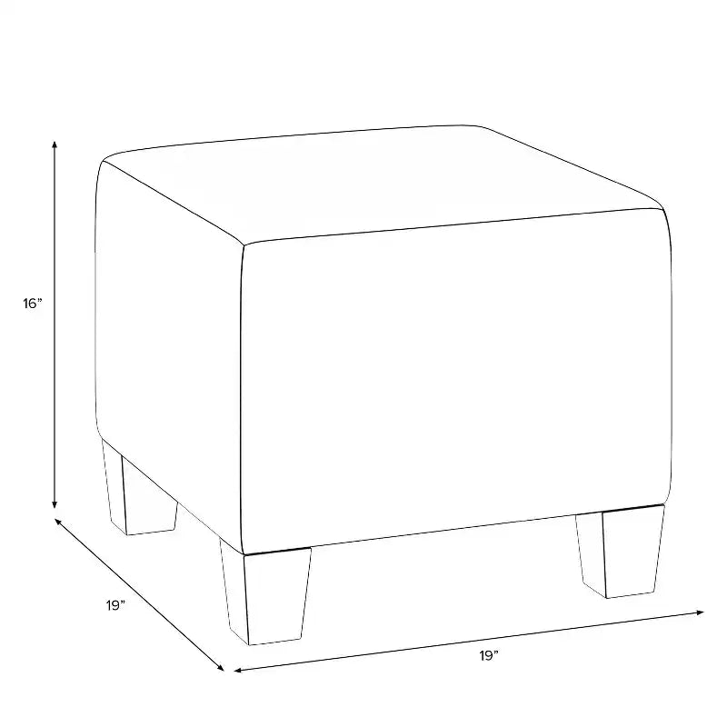 Pouf carré clouté avec motifs