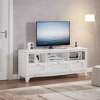 Meuble TV traditionnel en bois naturel de 55 po pour téléviseurs jusqu'à 60 po avec tiroir
