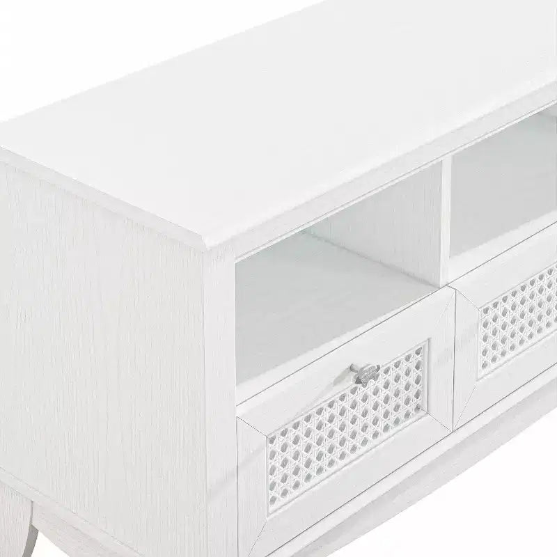 Meuble TV traditionnel en bois naturel de 55 po pour téléviseurs jusqu'à 60 po avec tiroir
