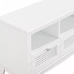 Meuble TV traditionnel en bois naturel de 55 po pour téléviseurs jusqu'à 60 po avec tiroir