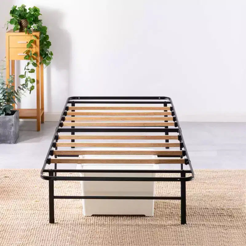 Sommier tapissier 14" avec lattes en bambou Noir