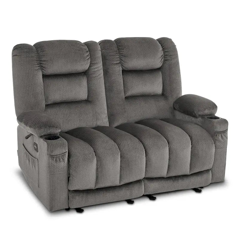 Causeuse inclinable électrique MCombo avec fonction chauffage et massage, en tissu PR648