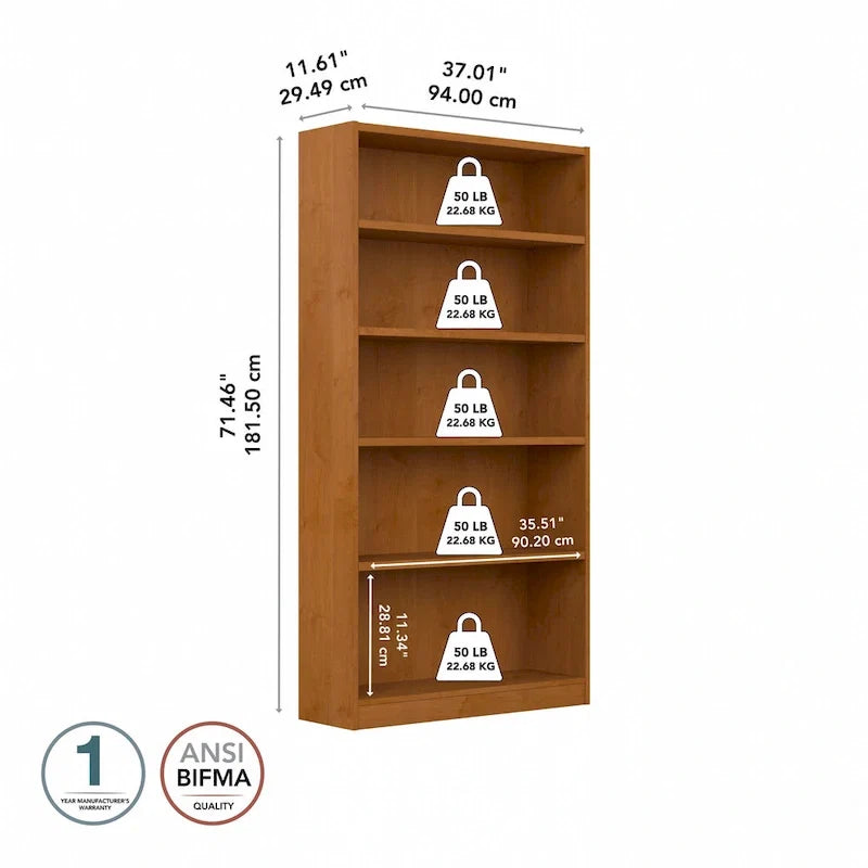 Bibliothèque haute à 5 étagères Universal de Bush Furniture