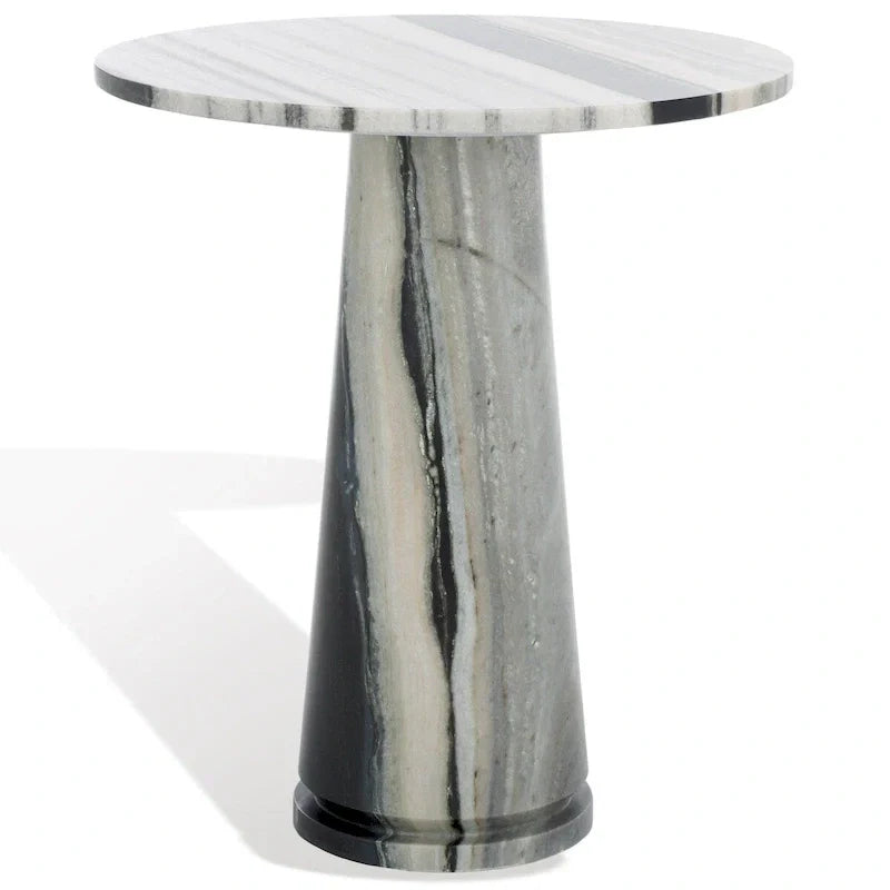 Table d'appoint ronde haute en marbre SAFAVIEH Couture Ghicu - 56 cm L x 53 cm P x 61 cm H - 21Wx21Dx24H