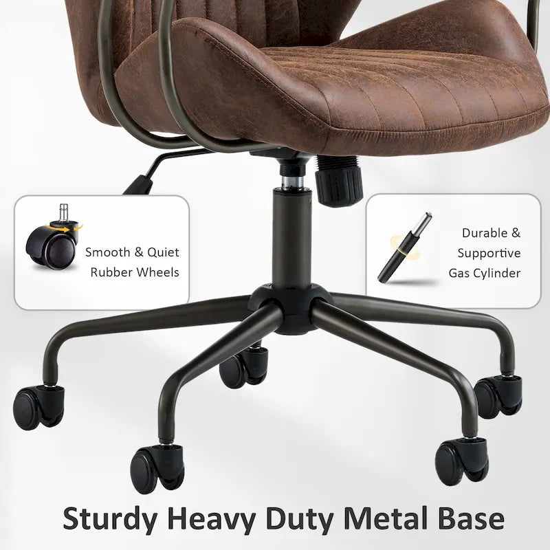 Chaise de bureau ergonomique en suède avec support lombaire