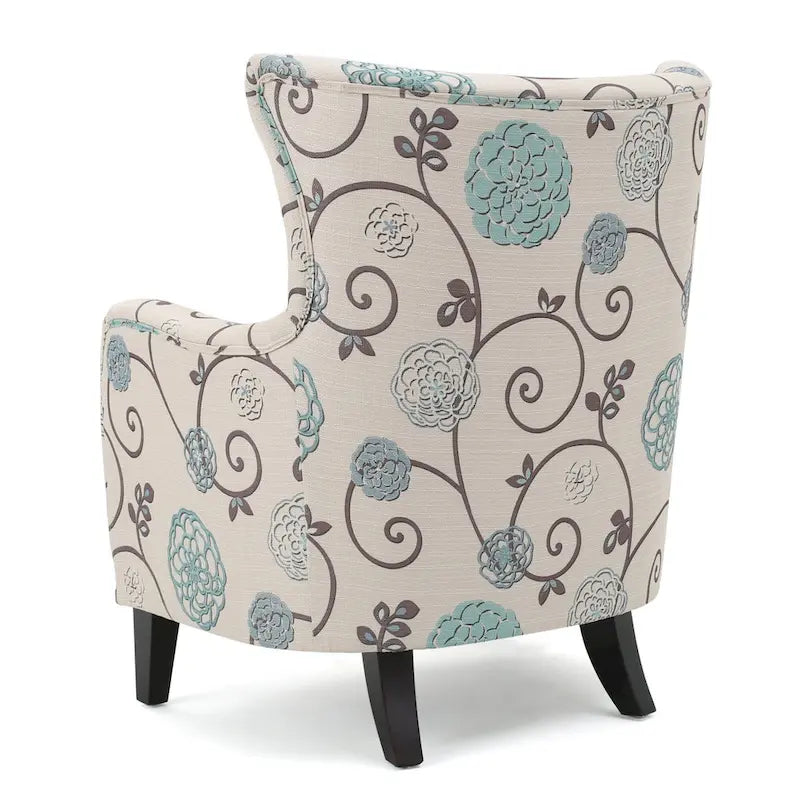 Fauteuil rembourré à dossier haut avec pieds en bois Modern Retro 30.25 pour le salon