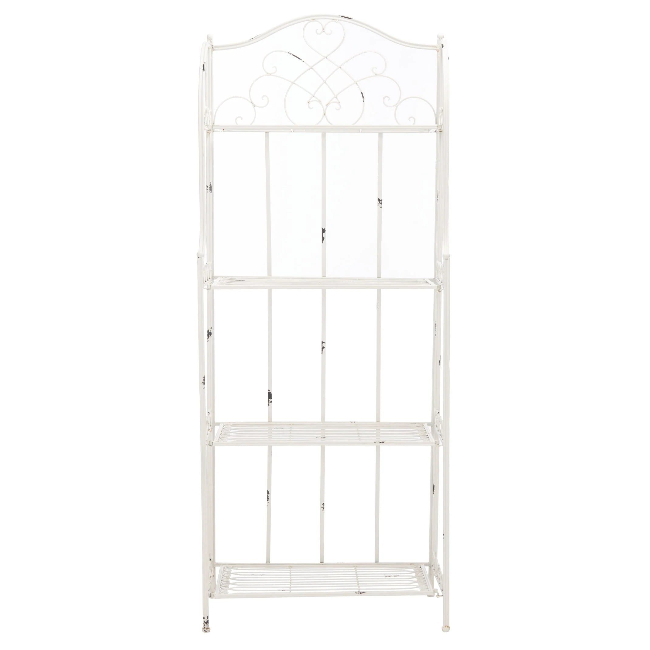 SAFAVIEH Bryn Étagère de boulanger d'extérieur victorienne en fer forgé à 4 niveaux - 63,5 cm l x 38,1 cm P x 160 cm H - 25L x 15P x 63H