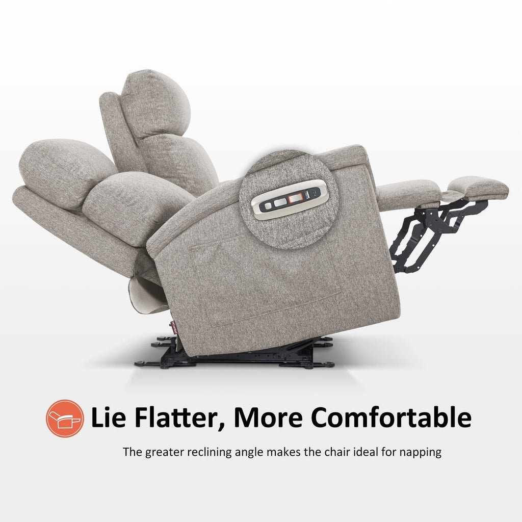 Canapé inclinable électrique MCombo 60,2 po avec massage et double chauffage, appuie-tête réglable, ports USB et Type C, tissu