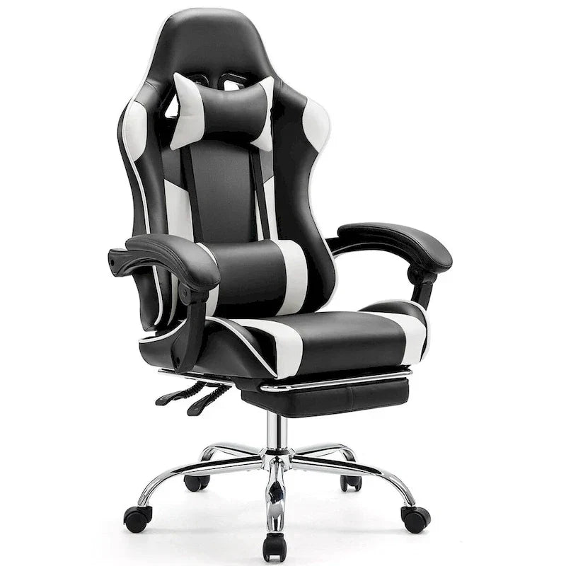 Chaise de bureau de jeu pivotante en cuir PU