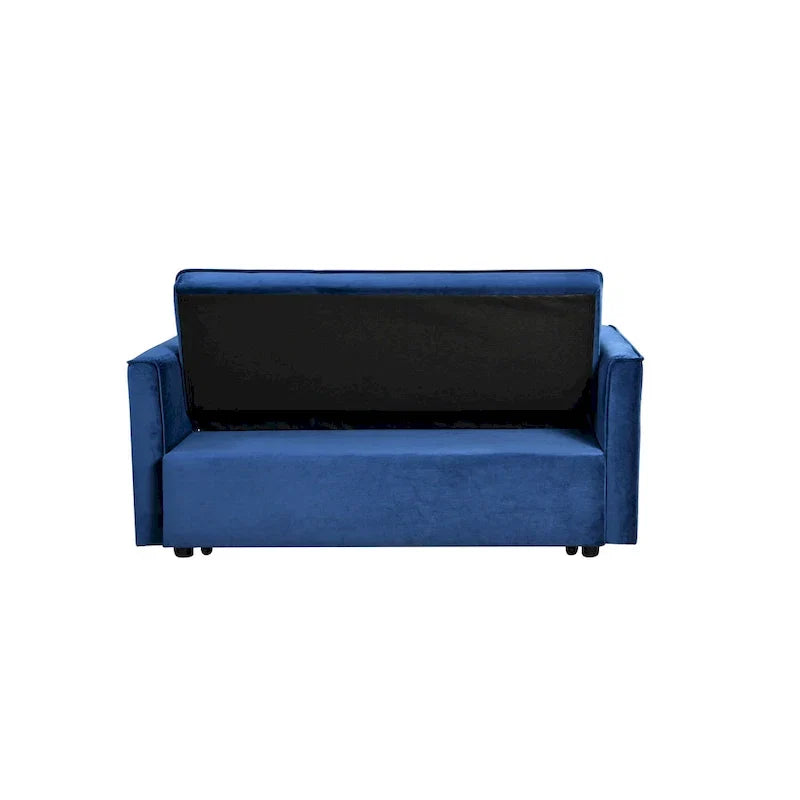 Causeuse moderne en velours avec dossier inclinable et poches, 2 places – Gris foncé / Gris clair / Bleu / Noir