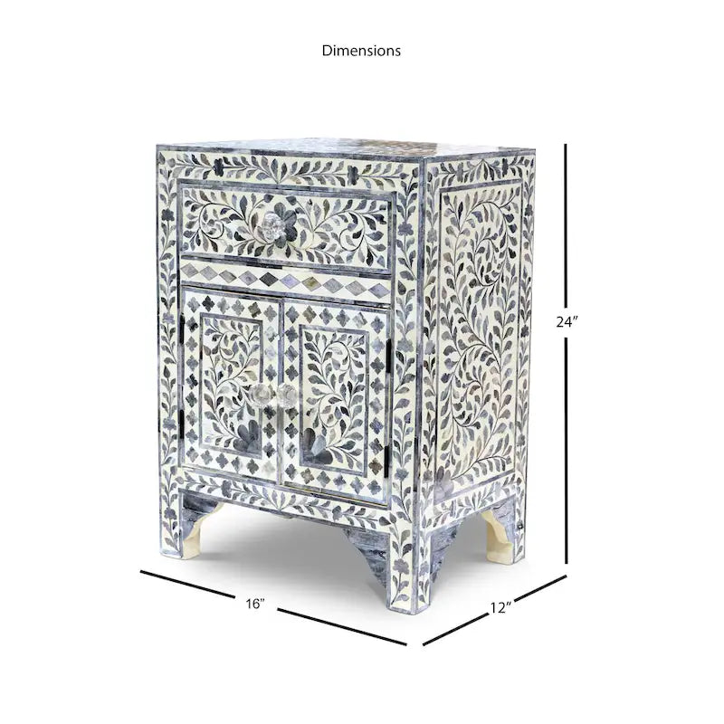 Meuble d'appoint incrusté d'os Firoz de Steve Silver