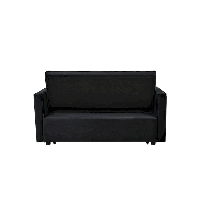 Causeuse moderne en velours avec dossier inclinable et poches, 2 places – Gris foncé / Gris clair / Bleu / Noir