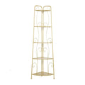 Étagère de Boulanger Pliable Haute à 5 Niveaux en Métal Décoratif pour Intérieur/Extérieur - Or ou Blanc - Roche River Decor