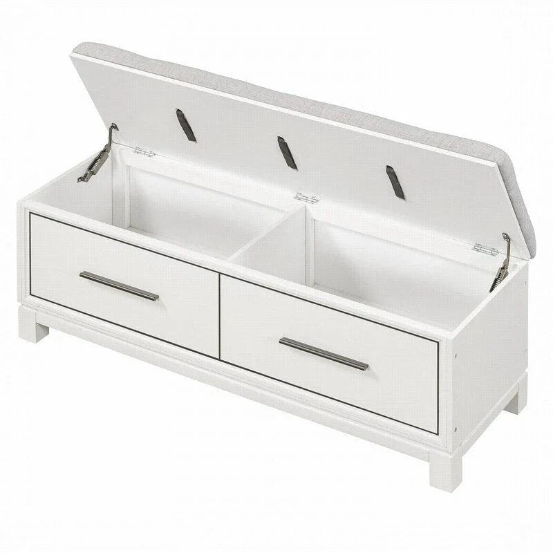 Banc à chaussures avec coussin amovible et rangement dissimulé pour l'entrée et le salon