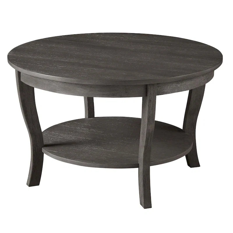 Table basse ronde avec étagère