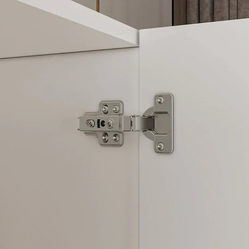 Armoire moderne autoportante en bois massif avec étagères de rangement
