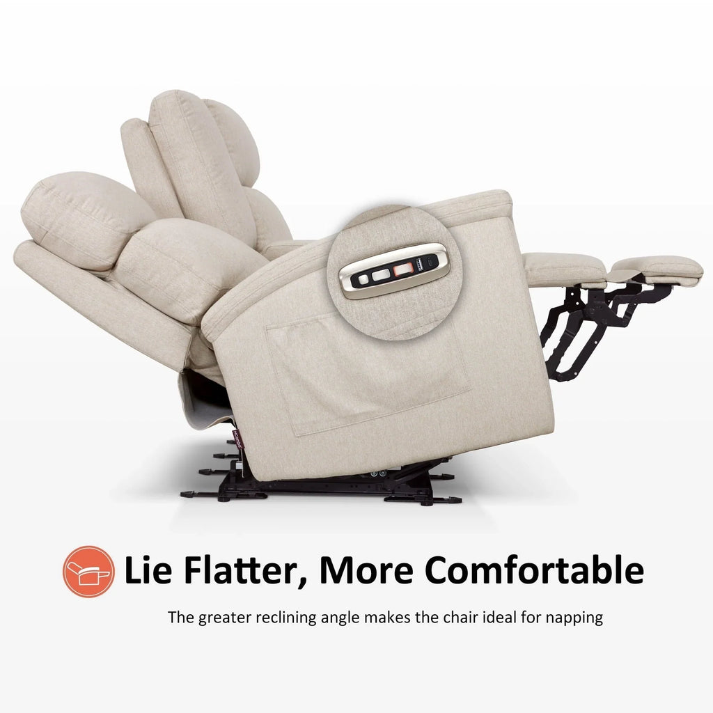 Canapé inclinable électrique MCombo 60,2 po avec massage et double chauffage, appuie-tête réglable, ports USB et Type C, tissu