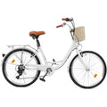 Moasis24/26 Vélo Cruiser 7 Vitesses, Vélo à Cadre Bas Ajustable, Vélo de Ville, Bicyclette