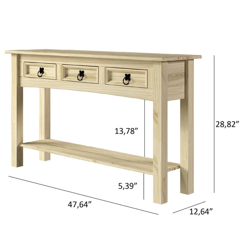 Console de table en bois 3 tiroirs Corona | Furniture Dash - S.O.