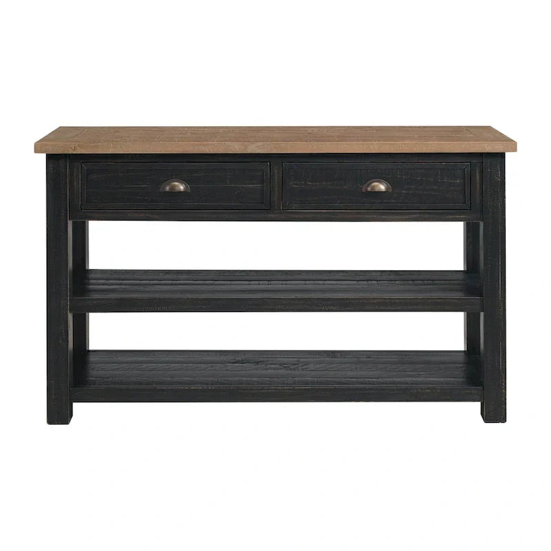 The Gray Barn Downington Table console de canapé à 2 tiroirs en bois massif