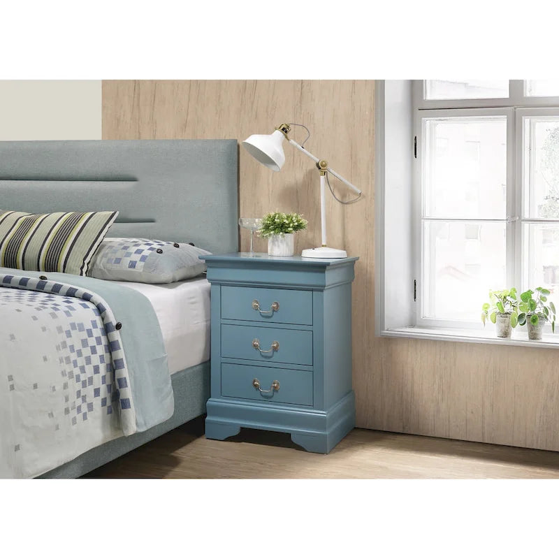 Table de chevet en bois à 3 tiroirs
