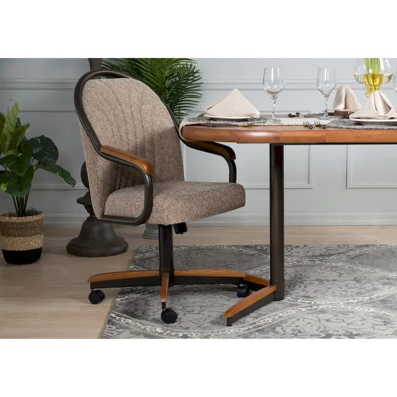 Chaise de salle à manger roulante, pivotante et inclinable pour repas décontractés - 38 Hx221/2 L x 22 P - 38 Hx24 L x 22 P