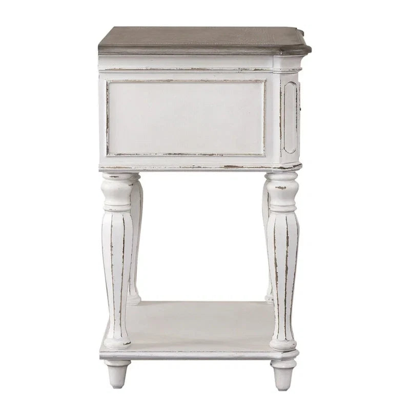 Table de chevet à pieds blancs antiques Magnolia Manor